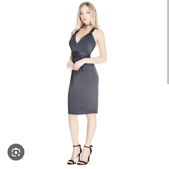 NWT WOMENS GUESS JOAN HALTER DRESS SIZE XS (NO BELT) - Picture 2 of 8